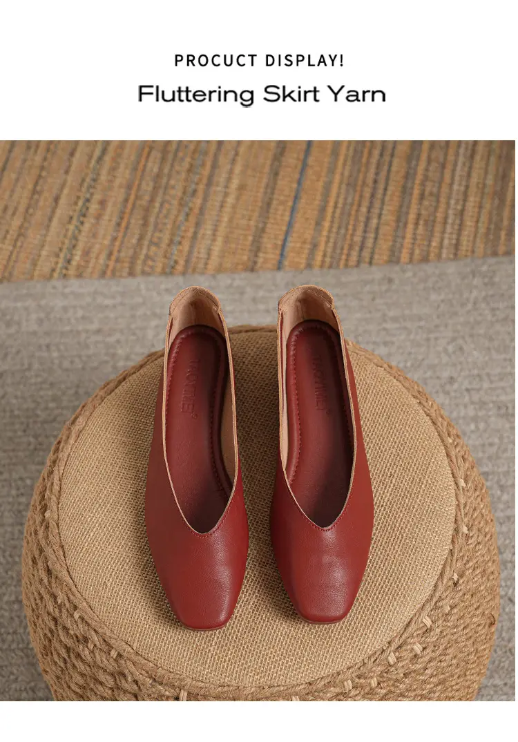 Soft Bottom New Style Comfortable Breathable Low Heeled Square Head Shallow Mouth Single-layer Shoes Women's Soft Cotton Flat Foot-free Milk Shoes for Work — feature 23
