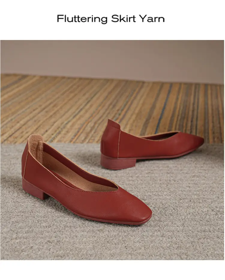 Soft Bottom New Style Comfortable Breathable Low Heeled Square Head Shallow Mouth Single-layer Shoes Women's Soft Cotton Flat Foot-free Milk Shoes for Work — feature 24
