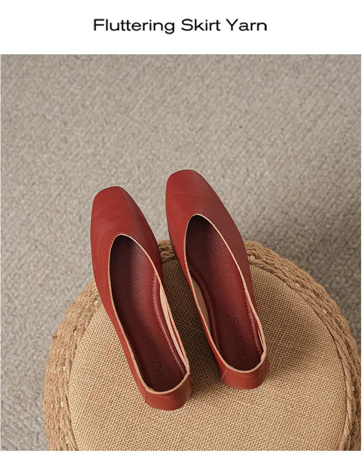 Soft Bottom New Style Comfortable Breathable Low Heeled Square Head Shallow Mouth Single-layer Shoes Women's Soft Cotton Flat Foot-free Milk Shoes for Work — feature 25
