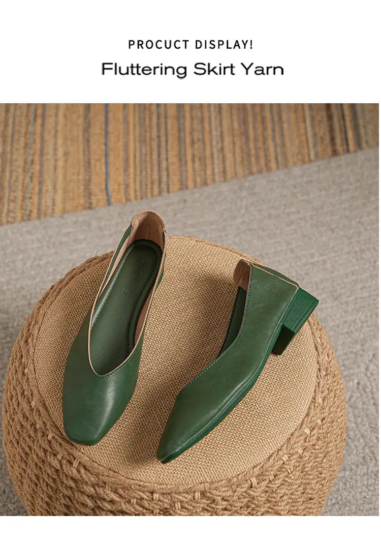 Soft Bottom New Style Comfortable Breathable Low Heeled Square Head Shallow Mouth Single-layer Shoes Women's Soft Cotton Flat Foot-free Milk Shoes for Work — feature 41