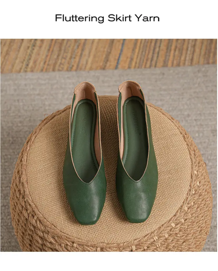 Soft Bottom New Style Comfortable Breathable Low Heeled Square Head Shallow Mouth Single-layer Shoes Women's Soft Cotton Flat Foot-free Milk Shoes for Work — feature 42