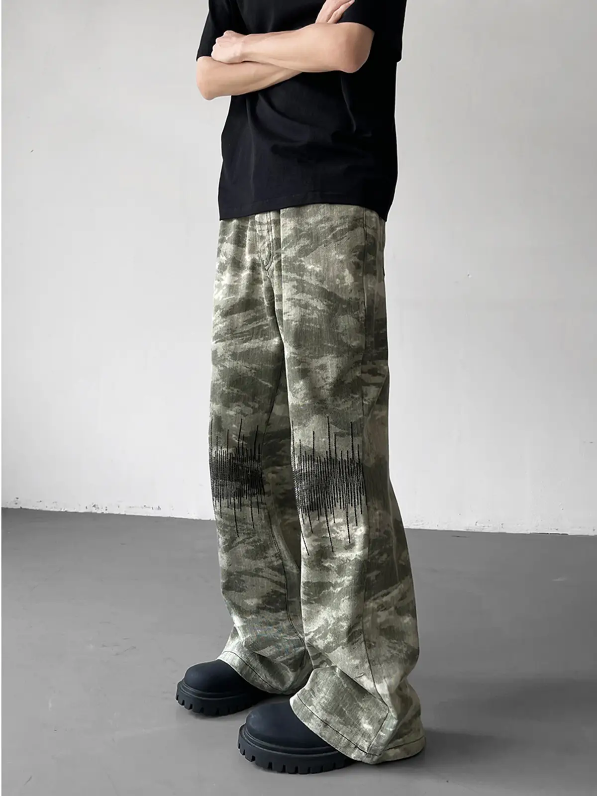 Vibe Camouflage Men's Straight Pants American Style
