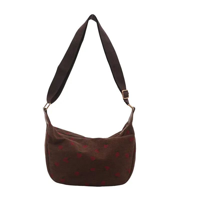 Women Fleece Leopard Print Crossbody Bag Brown - Image 11