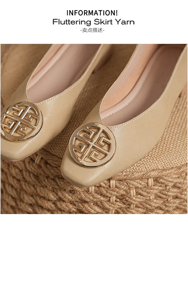 Soft Leather 2024 New Style Soft Leather Retro Buckle Shallow Shoes Low-Heeled Shoes Women's Artistic Square-Toe Mary Jane Shoes — feature 10