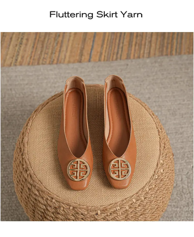 Soft Leather 2024 New Style Soft Leather Retro Buckle Shallow Shoes Low-Heeled Shoes Women's Artistic Square-Toe Mary Jane Shoes — feature 21