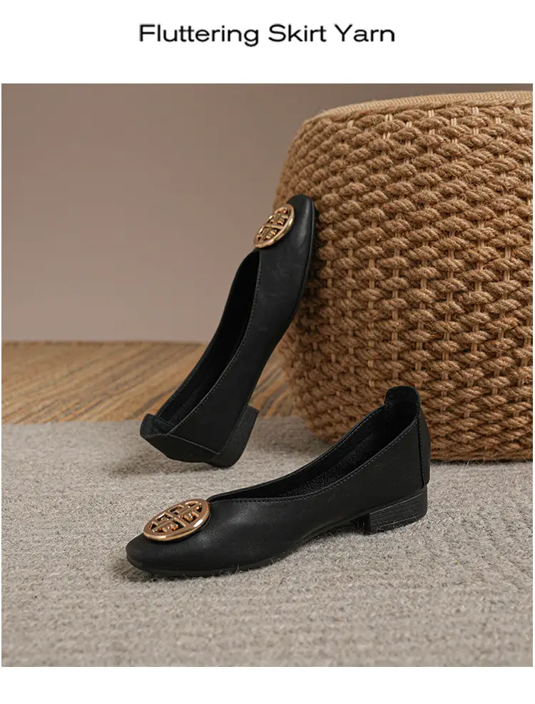 Soft Leather 2024 New Style Soft Leather Retro Buckle Shallow Shoes Low-Heeled Shoes Women's Artistic Square-Toe Mary Jane Shoes — feature 38
