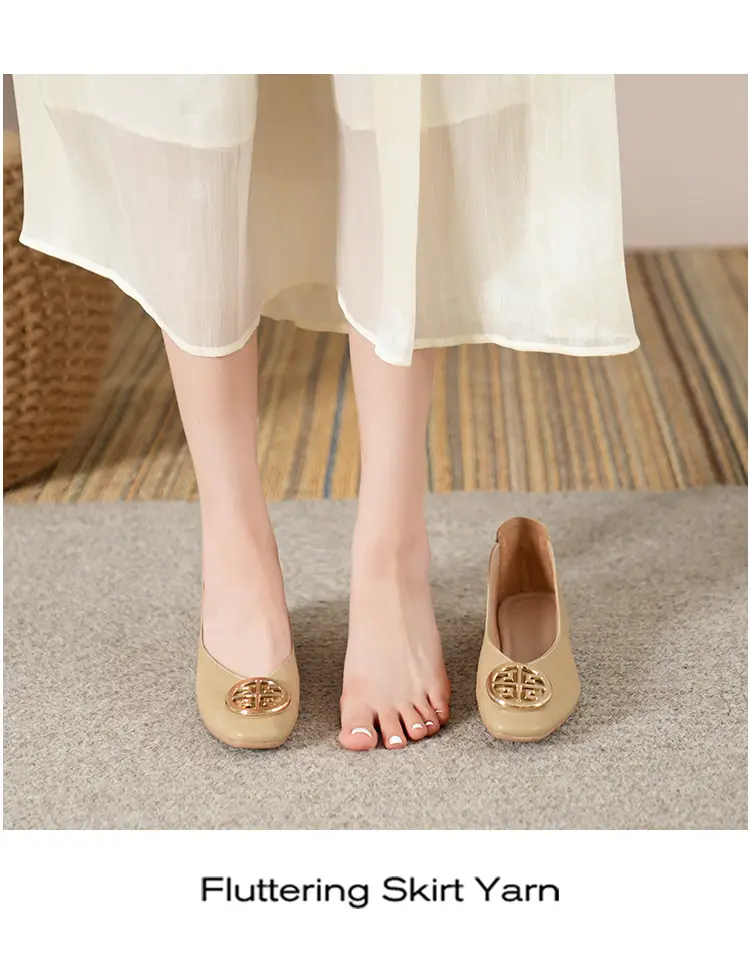 Soft Leather 2024 New Style Soft Leather Retro Buckle Shallow Shoes Low-Heeled Shoes Women's Artistic Square-Toe Mary Jane Shoes — feature 49