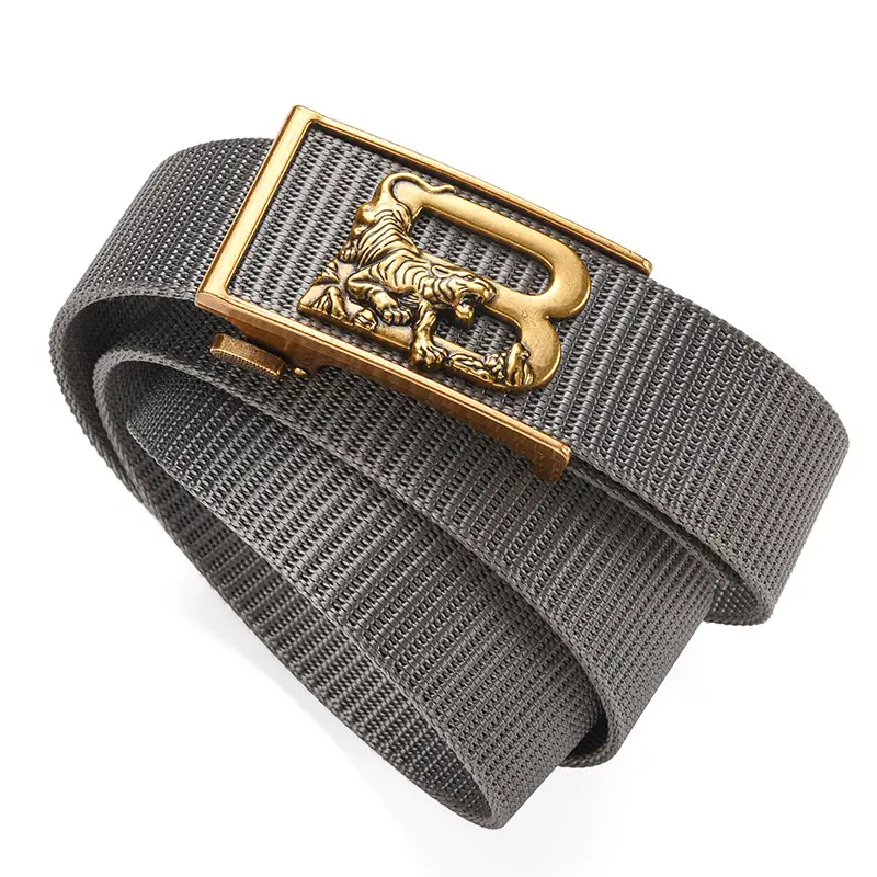 Tiger Logo Toothless Automatic Belt Buckle Black Nylon - Image 16