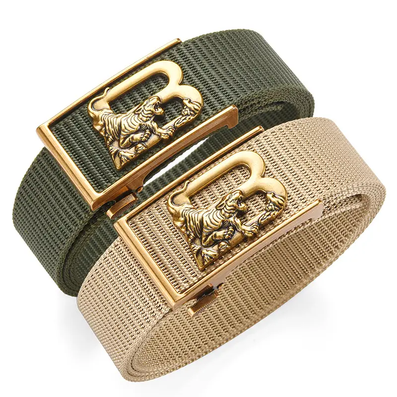 Tiger Logo Toothless Automatic Belt Buckle Black Nylon - Image 17