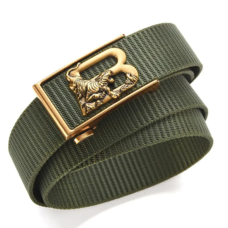 Tiger Logo Toothless Automatic Belt Buckle Black Nylon — feature 14