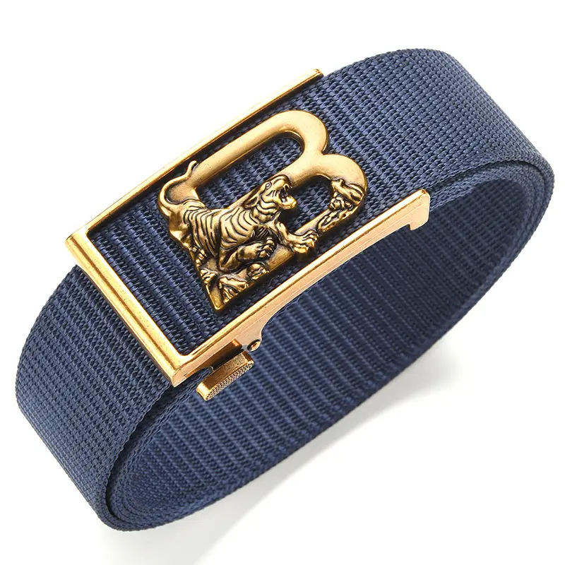 Tiger Logo Toothless Automatic Belt Buckle Black Nylon — feature 15