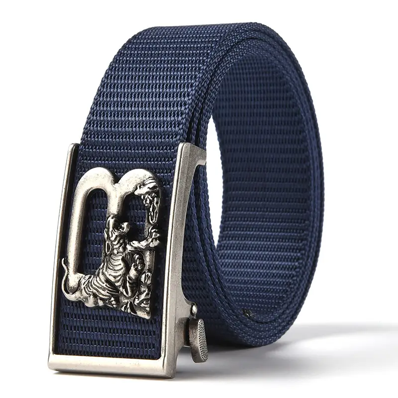 Tiger Logo Toothless Automatic Belt Buckle Black Nylon - Image 10