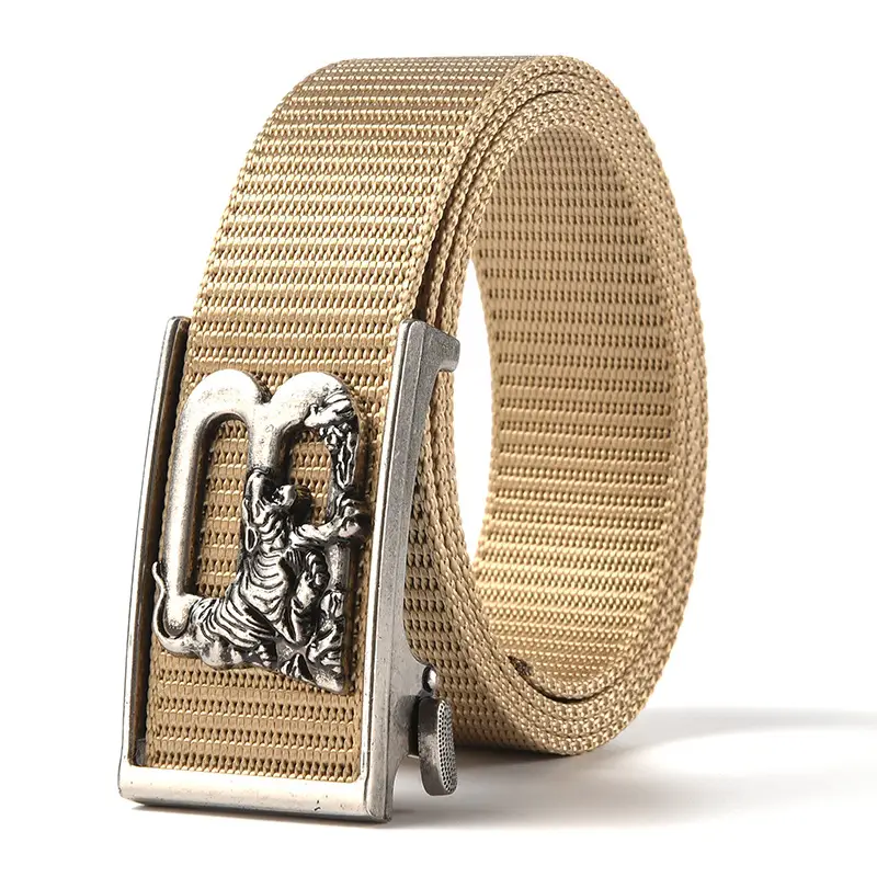 Tiger Logo Toothless Automatic Belt Buckle Black Nylon - Image 11