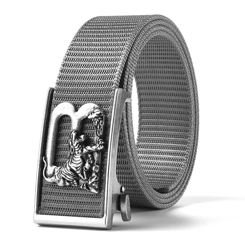 Tiger Logo Toothless Automatic Belt Buckle Black Nylon - Image 12