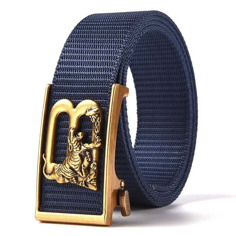 Tiger Logo Toothless Automatic Belt Buckle Black Nylon - Image 4