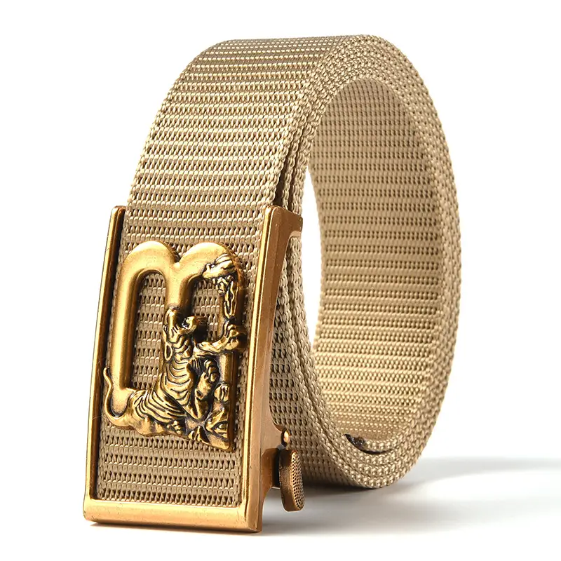 Tiger Logo Toothless Automatic Belt Buckle Black Nylon - Image 5