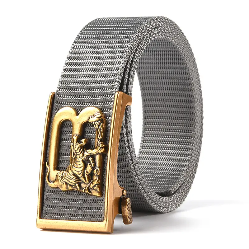 Tiger Logo Toothless Automatic Belt Buckle Black Nylon - Image 6