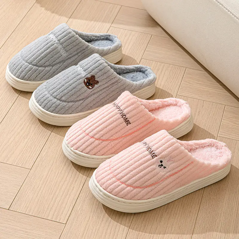 Cotton Slippers Men's Winter Indoor Home Warm New Furry Slippers Men's Home Women's Winter