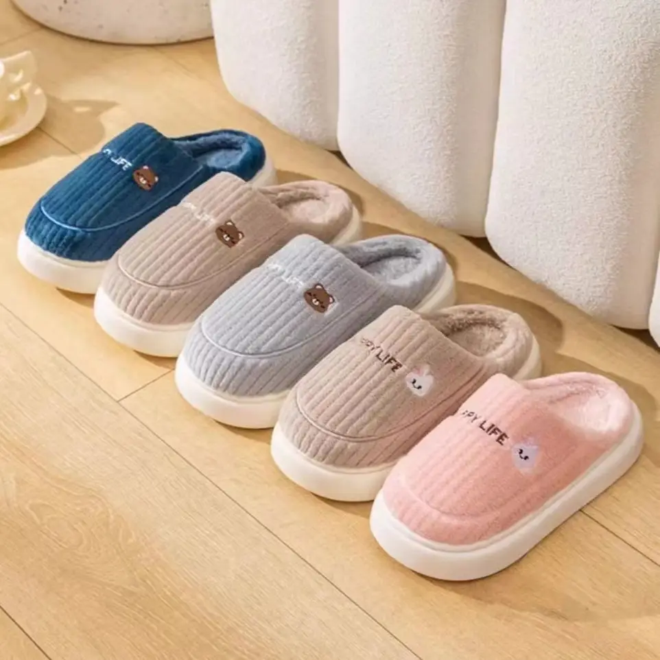 Cotton Slippers Men's Winter Indoor Home Warm New Furry Slippers Men's Home Women's Winter