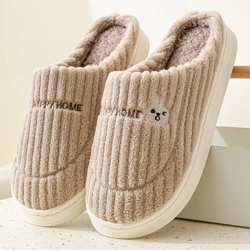 Cotton Slippers Men's Winter Indoor Home Warm New Furry Slippers Men's Home Women's Winter