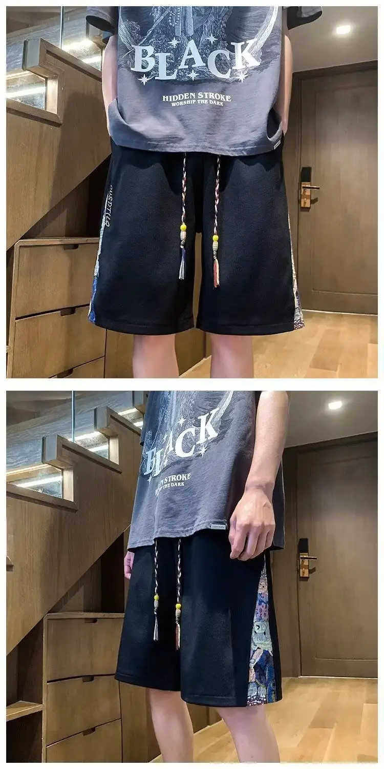 Men's Thin Summer Shorts Brown Plus Size Loose Fit — feature 7