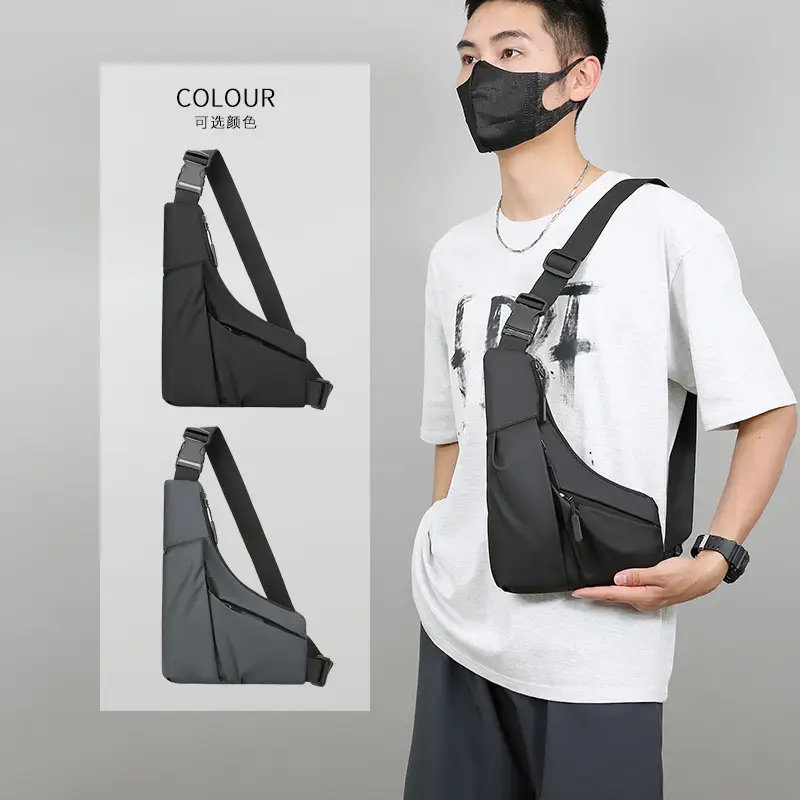 Men's Black Shoulder Crossbody Bag Large Capacity Lightweight - Image 4