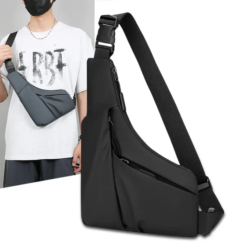 Men's Black Shoulder Crossbody Bag Large Capacity Lightweight - Image 5
