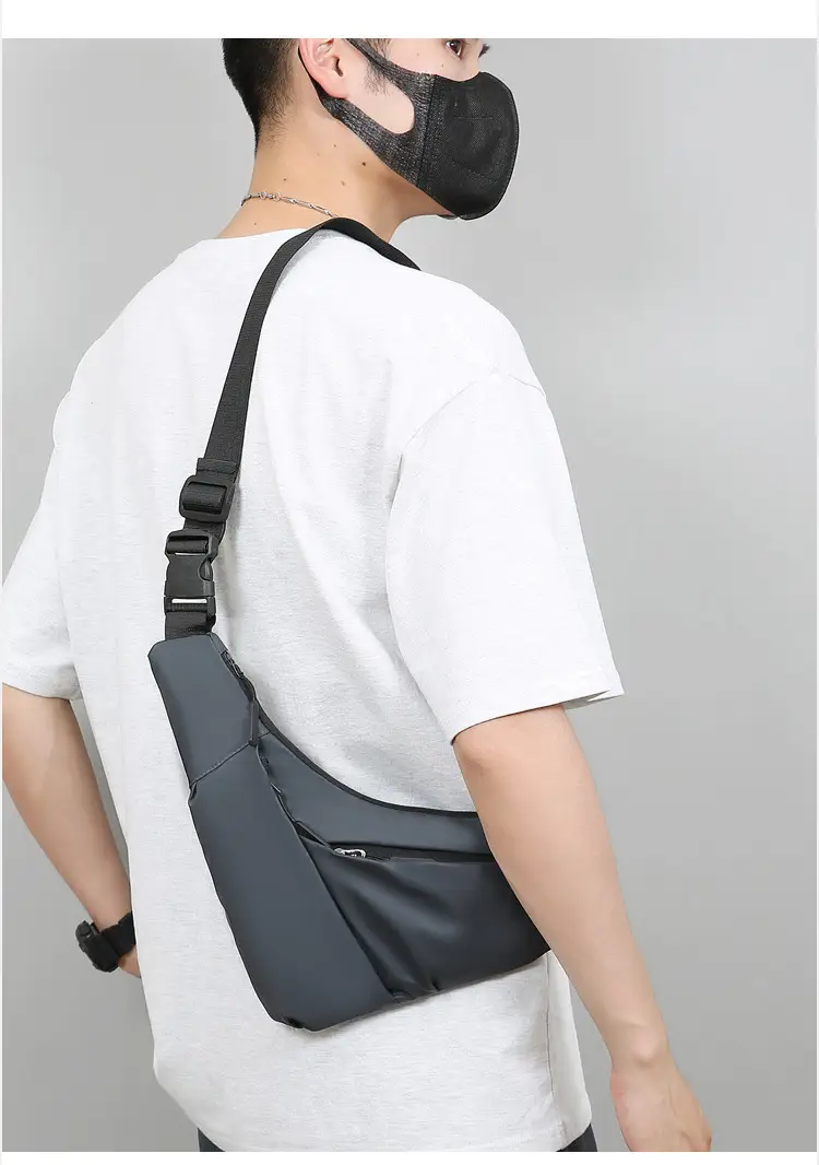 Men's Black Shoulder Crossbody Bag Large Capacity Lightweight — feature 22