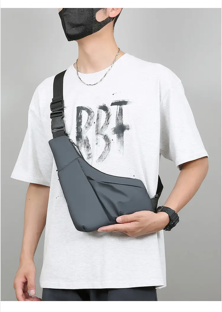 Men's Black Shoulder Crossbody Bag Large Capacity Lightweight — feature 23