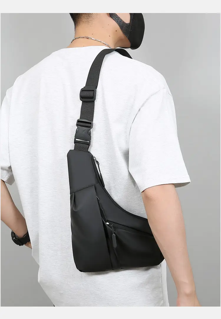 Men's Black Shoulder Crossbody Bag Large Capacity Lightweight — feature 29