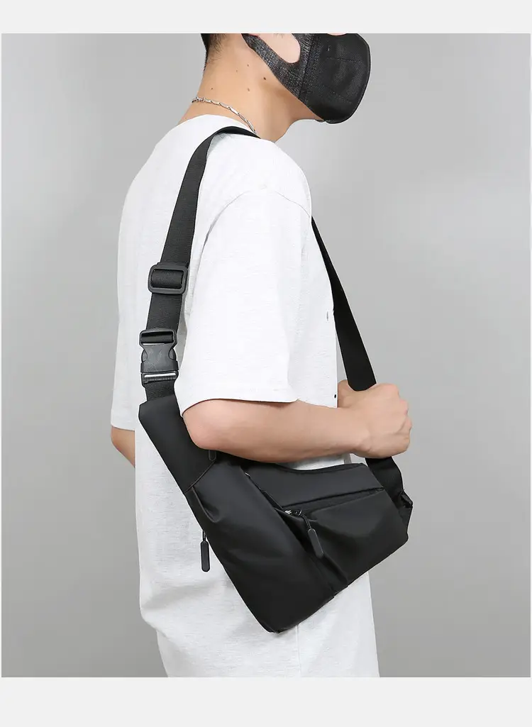 Men's Black Shoulder Crossbody Bag Large Capacity Lightweight — feature 30