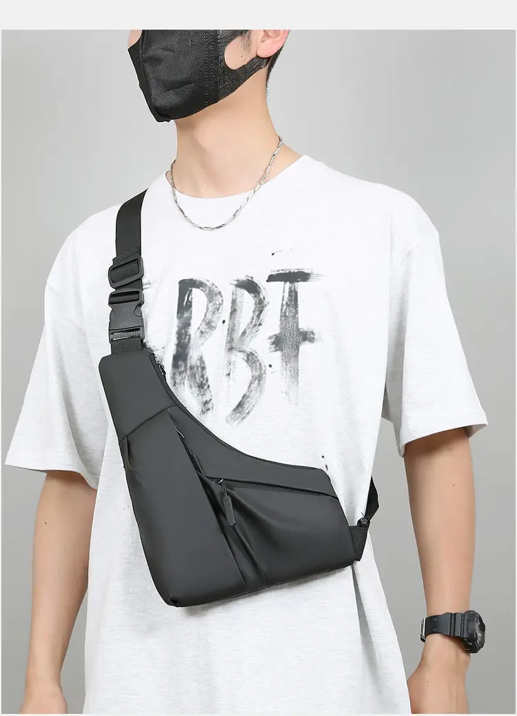 Men's Black Shoulder Crossbody Bag Large Capacity Lightweight — feature 31