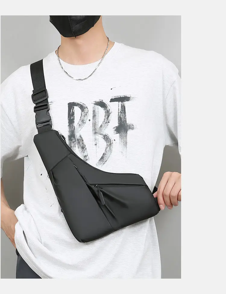 Men's Black Shoulder Crossbody Bag Large Capacity Lightweight — feature 32