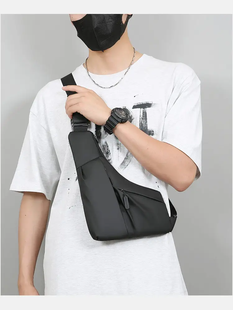 Men's Black Shoulder Crossbody Bag Large Capacity Lightweight — feature 33