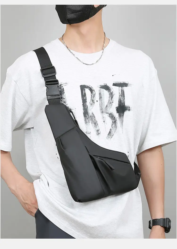 Men's Black Shoulder Crossbody Bag Large Capacity Lightweight — feature 34