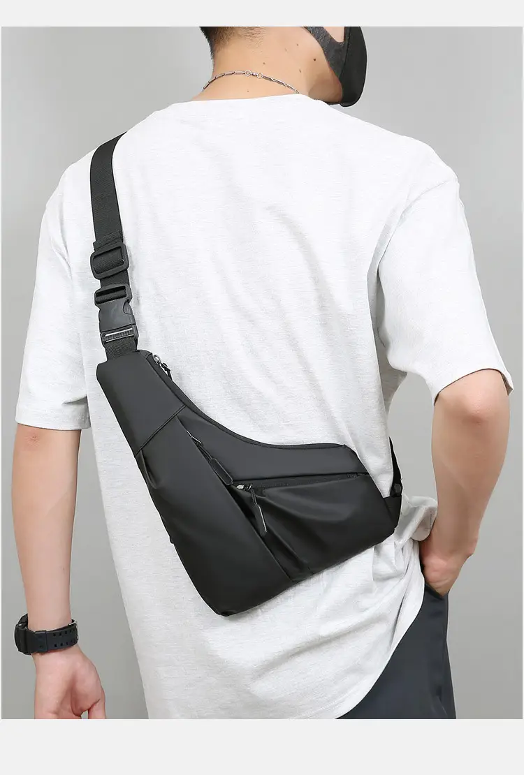 Men's Black Shoulder Crossbody Bag Large Capacity Lightweight — feature 35