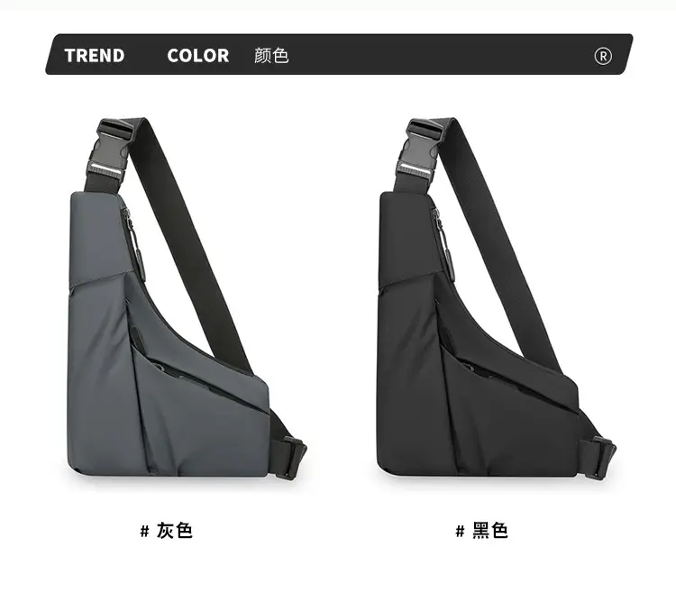 Men's Black Shoulder Crossbody Bag Large Capacity Lightweight — feature 9
