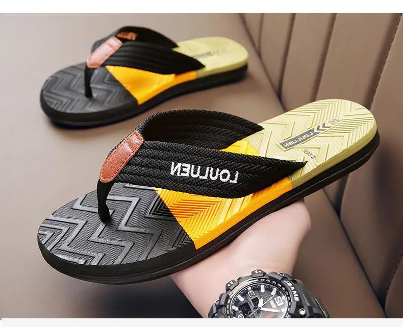 Fujian manufacturers summer new slippers men's outerwear fashion leisure beach men's flip-flops wholesale flip-flops — feature 1