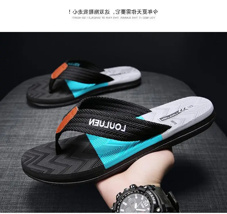 Fujian manufacturers summer new slippers men's outerwear fashion leisure beach men's flip-flops wholesale flip-flops — feature 10