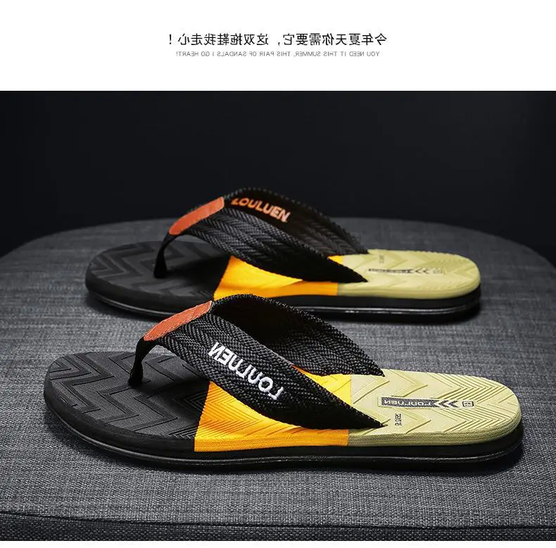Fujian manufacturers summer new slippers men's outerwear fashion leisure beach men's flip-flops wholesale flip-flops — feature 11