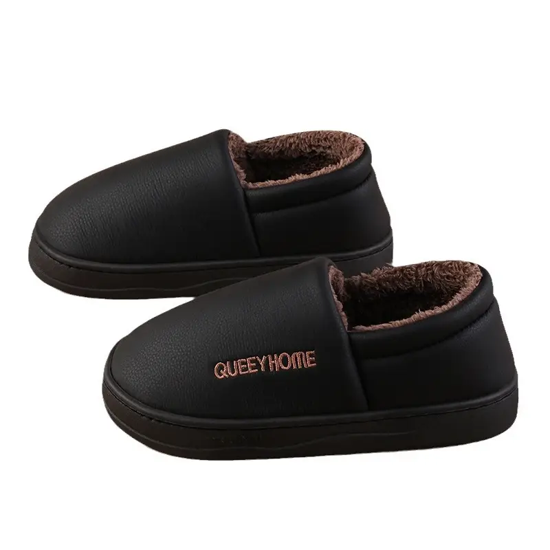 Warm Cotton Slippers for Men 2025 New Style Indoor Non-Slip Couple Waterproof Thick-Soled Outdoor Closed-Toe Cotton Slippers for Women - Image 9