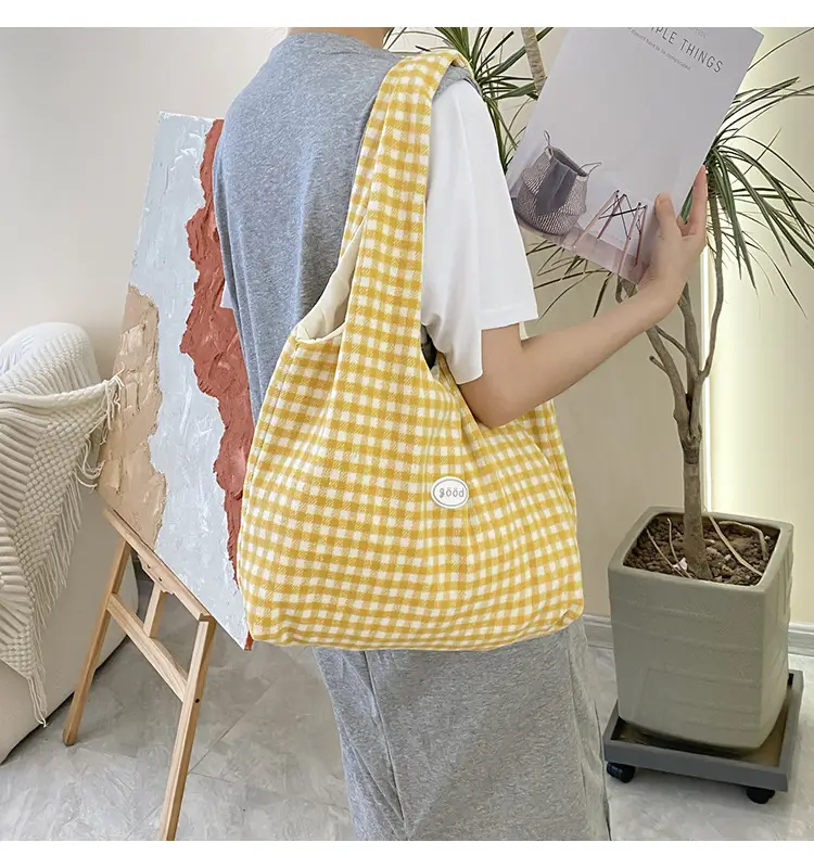 Red Checkered Woolen Shoulder Bag for Women — feature 7