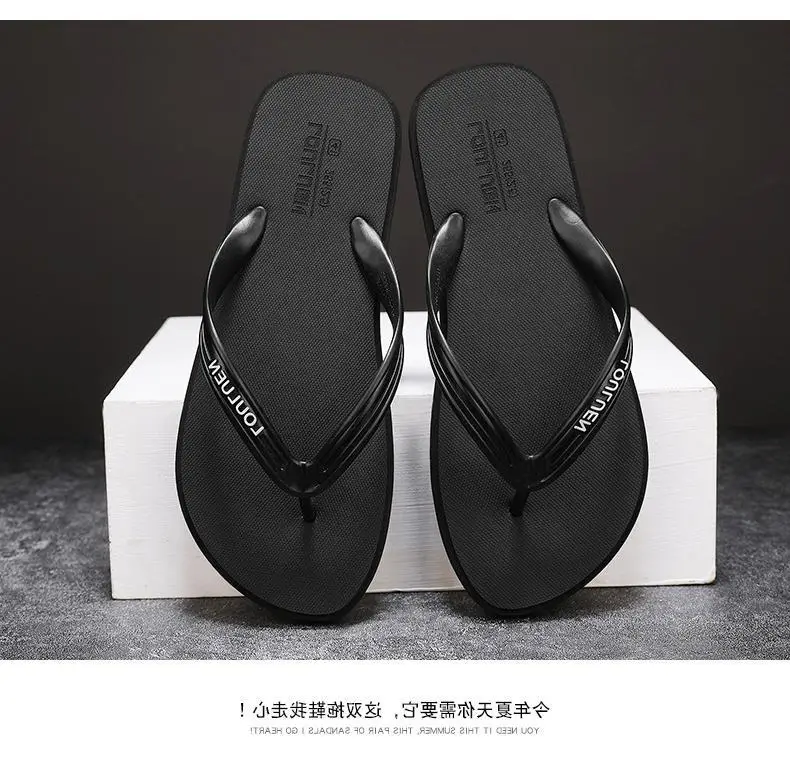 Men's Black Korean Style Clip-Flip-Flops Summer — feature 10