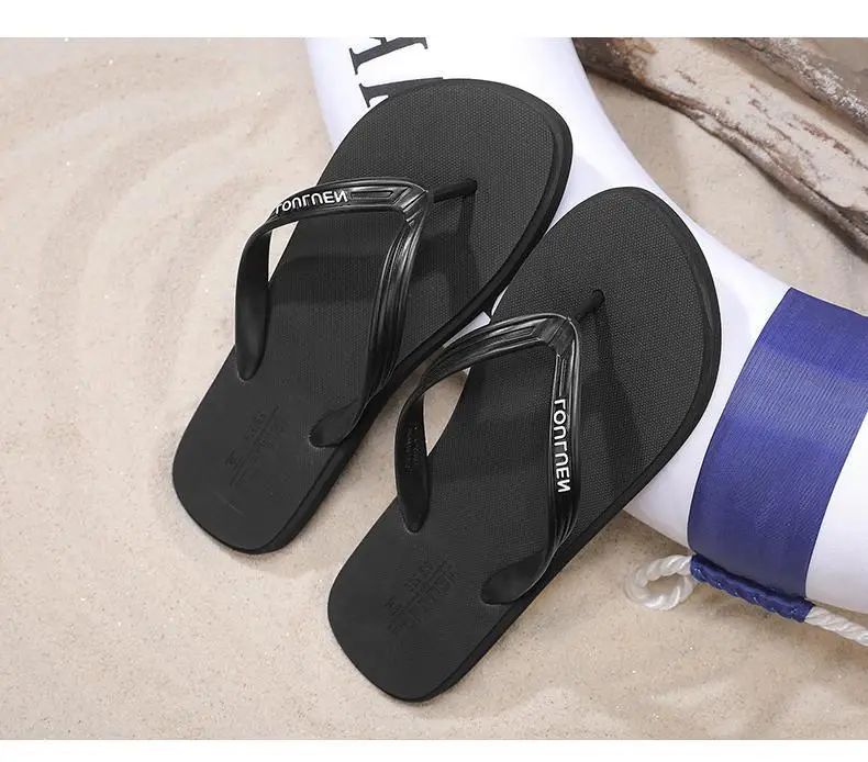 Men's Black Korean Style Clip-Flip-Flops Summer — feature 2