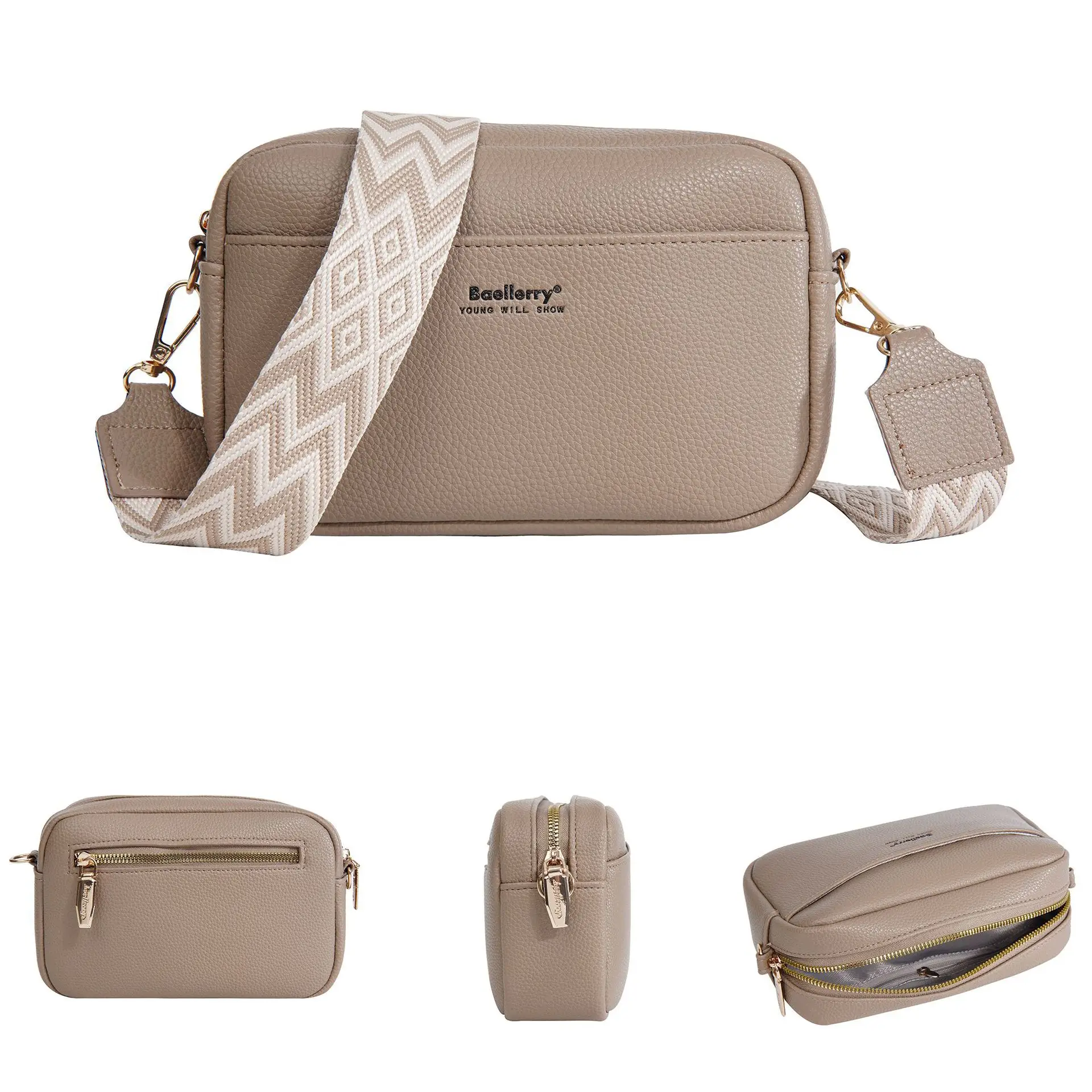 New Women's Crossbody Bag Large Capacity Beige