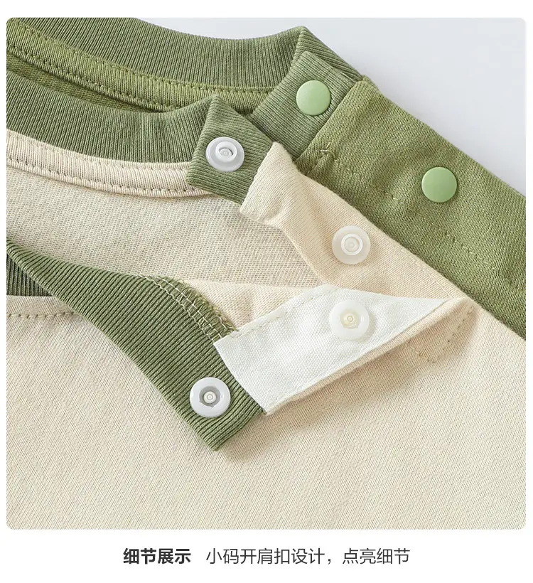 Baby Long Sleeve Striped T-Shirt Green White Spring Outfit — feature 10