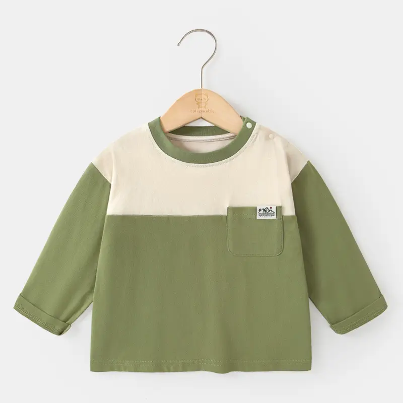 Baby Long Sleeve Striped T-Shirt Green White Spring Outfit