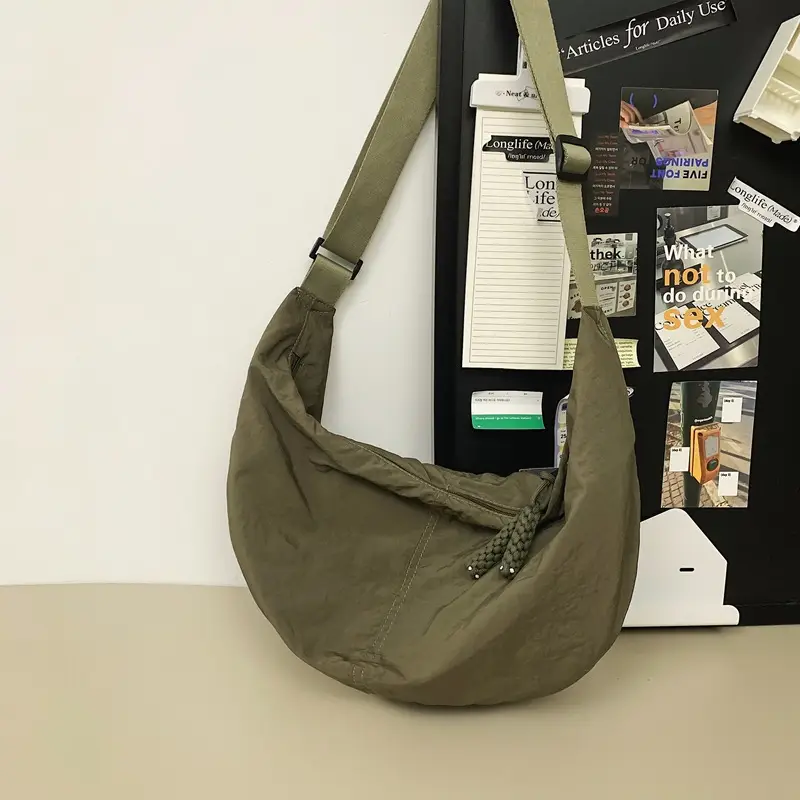 Cute Olive Nylon Crossbody Bag 2024 - Image 4