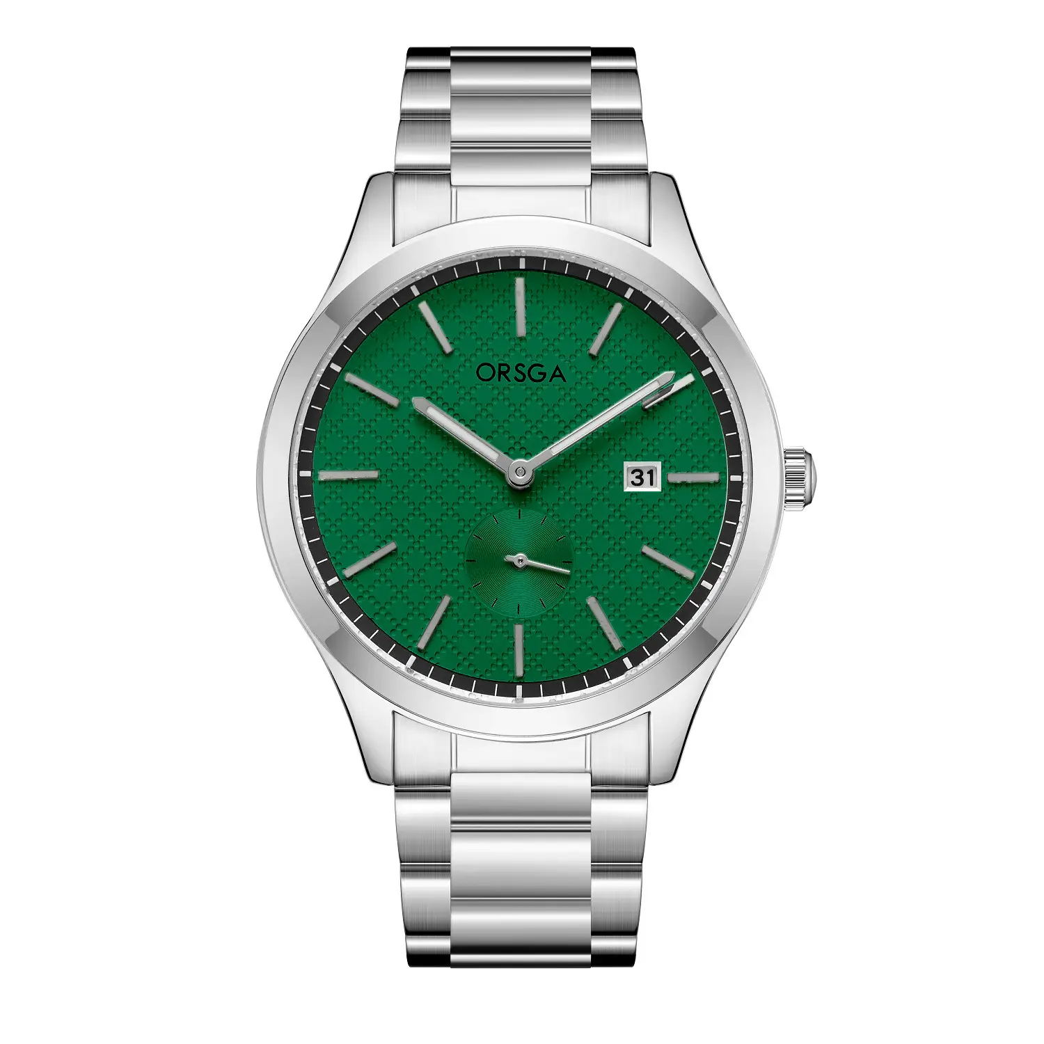 ORSGA Men's Stainless Steel Quartz Watch with Calendar - Image 3