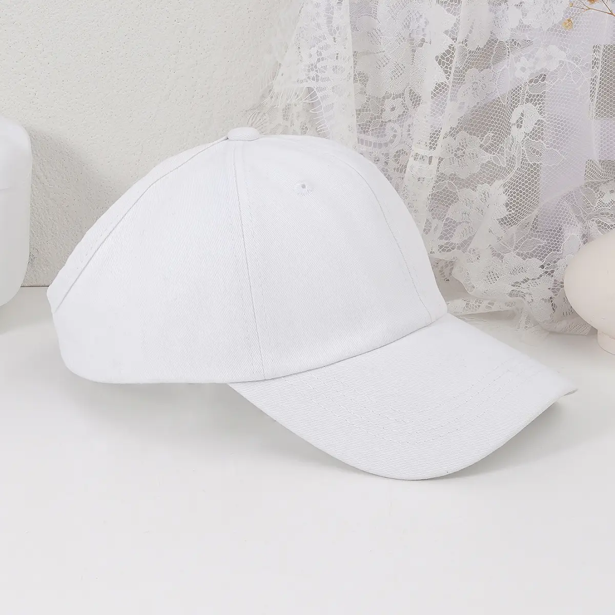 White Baseball Cap for Men Women Small - Image 4